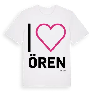Jag älskar Ören t-shirt stort tryck – ekologisk bomull t-shirt från Pinshirt