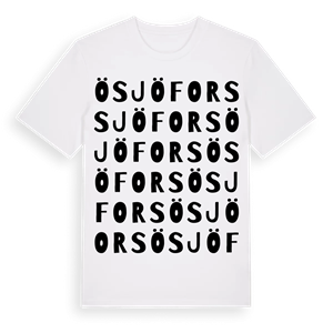 Ösjöfors ordlek t-shirt – ekologisk bomull t-shirt från Pinshirt