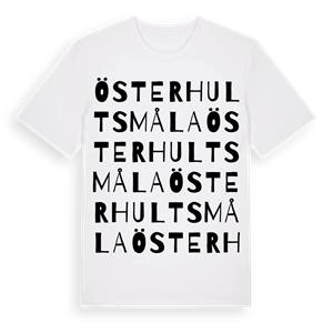 Österhultsmåla ordlek t-shirt – ekologisk bomull t-shirt från Pinshirt