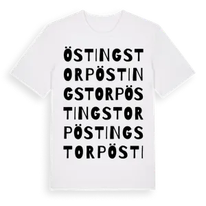 Östingstorp ordlek t-shirt – ekologisk bomull t-shirt från Pinshirt