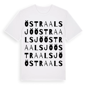 Östra Alsjö ordlek t-shirt – ekologisk bomull t-shirt från Pinshirt