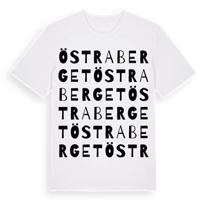 Östra Berget ordlek t-shirt – ekologisk bomull t-shirt från Pinshirt