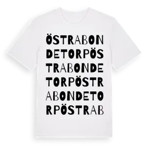 Östra Bondetorp ordlek t-shirt – ekologisk bomull t-shirt från Pinshirt