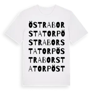 Östra Borstatorp ordlek t-shirt – ekologisk bomull t-shirt från Pinshirt