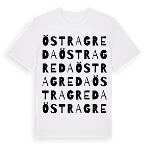 Östra Greda ordlek t-shirt – ekologisk bomull t-shirt från Pinshirt