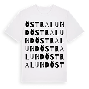 Östra Lund ordlek t-shirt – ekologisk bomull t-shirt från Pinshirt