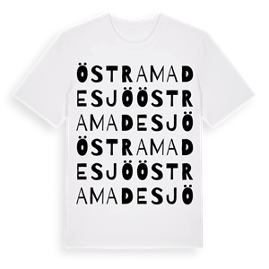 Östra Madesjö ordlek t-shirt – ekologisk bomull t-shirt från Pinshirt