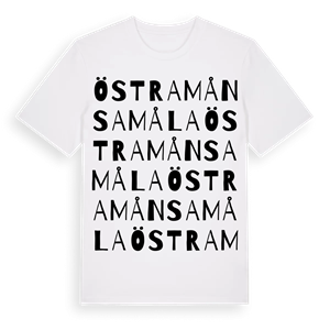 Östra Månsamåla ordlek t-shirt – ekologisk bomull t-shirt från Pinshirt