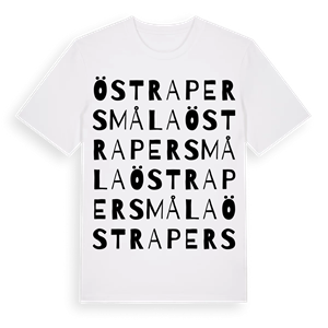 Östra Persmåla ordlek t-shirt – ekologisk bomull t-shirt från Pinshirt