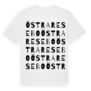 Östra Resebo ordlek t-shirt – ekologisk bomull t-shirt från Pinshirt