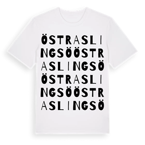 Östra Slingsö ordlek t-shirt – ekologisk bomull t-shirt från Pinshirt