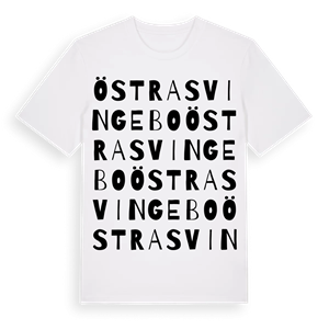 Östra Svingebo ordlek t-shirt – ekologisk bomull t-shirt från Pinshirt