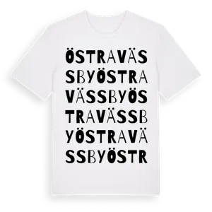 Östra Vässby ordlek t-shirt – ekologisk bomull t-shirt från Pinshirt