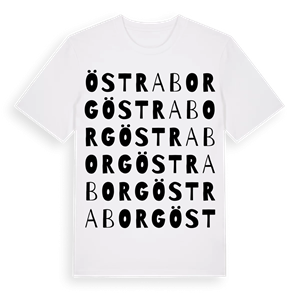 Östraborg ordlek t-shirt – ekologisk bomull t-shirt från Pinshirt