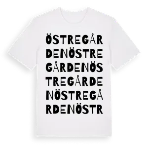 Östregården ordlek t-shirt – ekologisk bomull t-shirt från Pinshirt