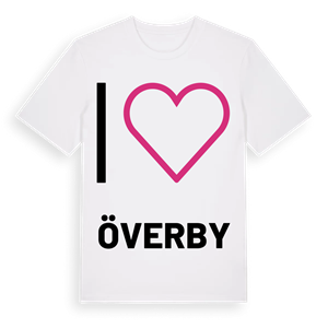 Jag älskar Överby t-shirt stort tryck – ekologisk bomull t-shirt från Pinshirt