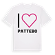 White t-shirt med Jag älskar Pattebo t-shirt stort tryck
