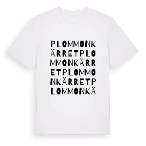 Plommonkärret ordlek t-shirt – ekologisk bomull t-shirt från Pinshirt
