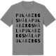 Mid Heather Gray t-shirt med Pukabergsmåla ordlek t-shirt