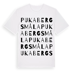 Pukabergsmåla ordlek t-shirt – ekologisk bomull t-shirt från Pinshirt