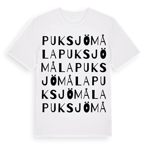 Puksjömåla ordlek t-shirt – ekologisk bomull t-shirt från Pinshirt