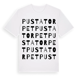 Pustatorpet ordlek t-shirt – ekologisk bomull t-shirt från Pinshirt