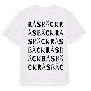 Råsbäck ordlek t-shirt – ekologisk bomull t-shirt från Pinshirt