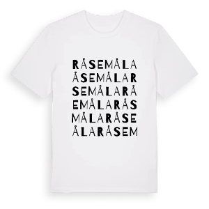 Råsemåla ordlek t-shirt – ekologisk bomull t-shirt från Pinshirt