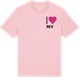 Pink Cotton t-shirt med Jag älskar Rev t-shirt litet tryck