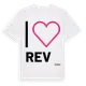 White t-shirt med Jag älskar Rev t-shirt stort tryck