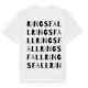 White t-shirt med Ringsfall ordlek t-shirt
