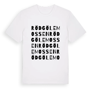 Rödgölemossen ordlek t-shirt – ekologisk bomull t-shirt från Pinshirt