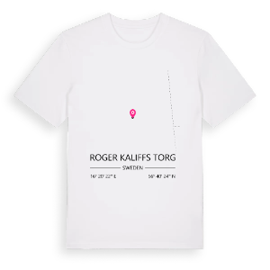 Roger Kaliffs torg karta t-shirt – ekologisk bomull t-shirt från Pinshirt