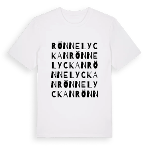 Rönnelyckan ordlek t-shirt – ekologisk bomull t-shirt från Pinshirt