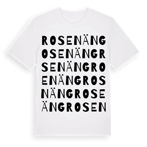 Rosenäng ordlek t-shirt – ekologisk bomull t-shirt från Pinshirt