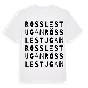 Rösslestugan ordlek t-shirt – ekologisk bomull t-shirt från Pinshirt