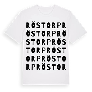 Röstorp ordlek t-shirt – ekologisk bomull t-shirt från Pinshirt