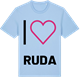 Blue Soul t-shirt med Jag älskar Ruda t-shirt stort tryck