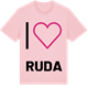 Pink Cotton t-shirt med Jag älskar Ruda t-shirt stort tryck