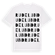White t-shirt med Rudelund ordlek t-shirt