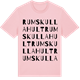 Pink Cotton t-shirt med Rumskullahult ordlek t-shirt