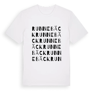 Runnebäck ordlek t-shirt – ekologisk bomull t-shirt från Pinshirt