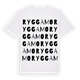 White t-shirt med Ryggamo ordlek t-shirt