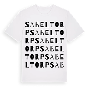 Sabeltorp ordlek t-shirt – ekologisk bomull t-shirt från Pinshirt
