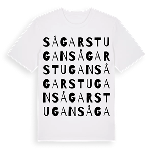 Sågarstugan ordlek t-shirt – ekologisk bomull t-shirt från Pinshirt