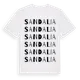 White t-shirt med Sandalia ordlek t-shirt