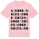 Pink Cotton t-shirt med Sandgrinden ordlek t-shirt