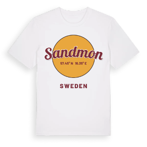 Sandmon cirkel t-shirt – ekologisk bomull t-shirt från Pinshirt