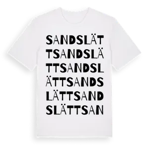 Sandslätt ordlek t-shirt – ekologisk bomull t-shirt från Pinshirt
