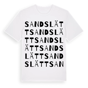 Sandslätt ordlek t-shirt – ekologisk bomull t-shirt från Pinshirt